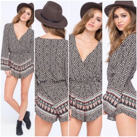 Mimi Chica print long sleeve romper size Large - Picture 1 of 6